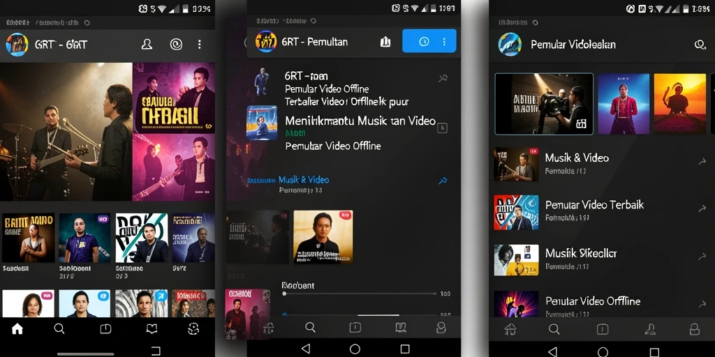 Antarmuka 6RT yang stylish dan mudah digunakan untuk pemutar video.