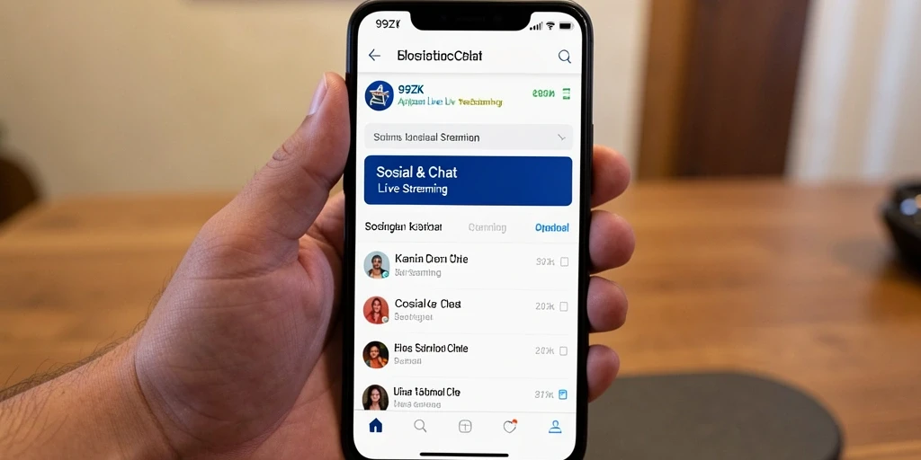 Antarmuka aplikasi 99ZK saat Live Streaming yang interaktif dan menarik.