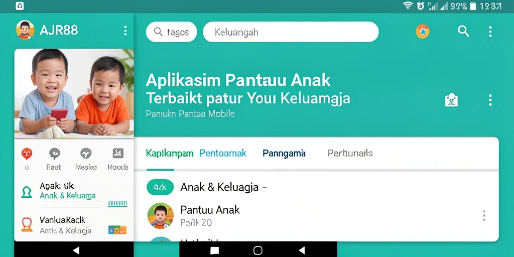 Tampilan antarmuka aplikasi Pantau Anak AJR88 yang intuitif dan user-friendly.