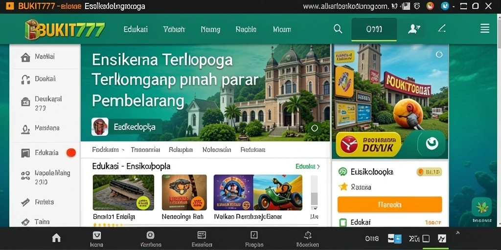 Tampilan antarmuka aplikasi BUKIT777 yang informatif dan interaktif.