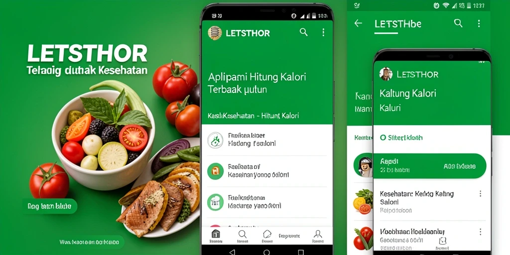 Tampilan antarmuka LETSTHOR yang sederhana dan informatif untuk menghitung kalori.