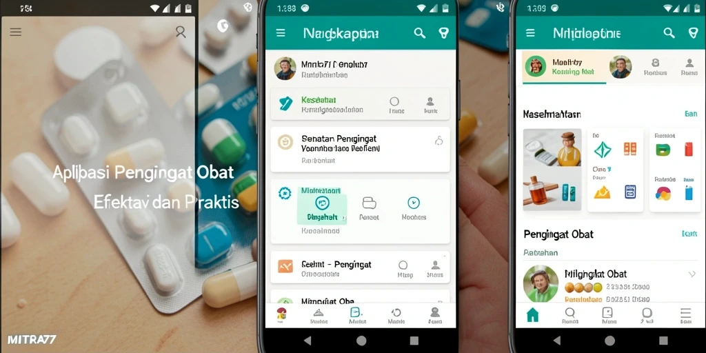 Antarmuka aplikasi MITRA77 yang sederhana dan informatif.