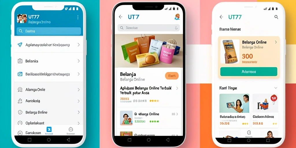 Tampilan antarmuka aplikasi UT77 yang modern dan menarik.