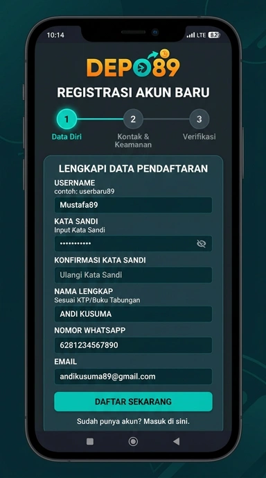 Cara mudah buat akun depo89 untuk pengguna Android
